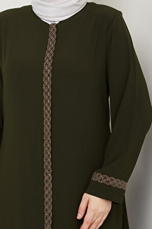 Gündelik Hac Ve Umrelik Nakış Ve Taş Detaylı Ferace