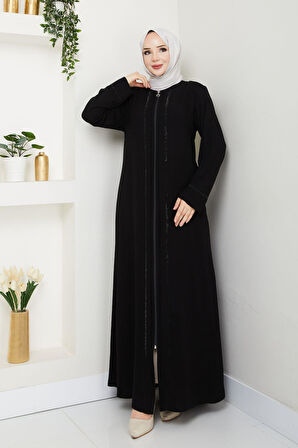 GÜNDELİK HAC VE UMRELİK GÜPÜRLÜ FERACE -SİYAH