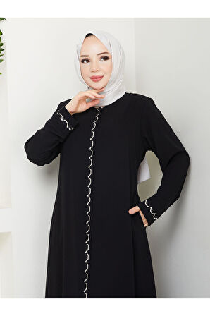 Gündelik Hac Ve Umrelik Zincir Nakışlı Ferace