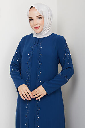 Büyük Beden Tam Boy Pelerinli Anne Elbisesi