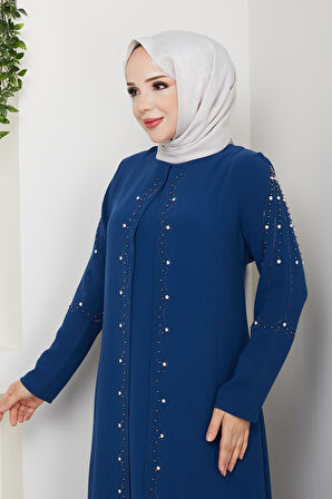 Büyük Beden Tam Boy Pelerinli Anne Elbisesi