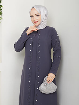 Büyük Beden Tam Boy Pelerinli Anne Elbisesi