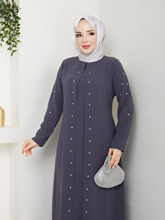 Büyük Beden Tam Boy Pelerinli Anne Elbisesi