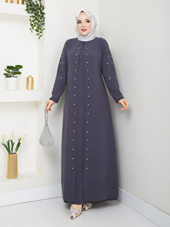 Büyük Beden Tam Boy Pelerinli Anne Elbisesi