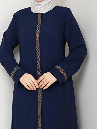 Gündelik Hac Ve Umrelik Nakış Ve Taş Detaylı Ferace