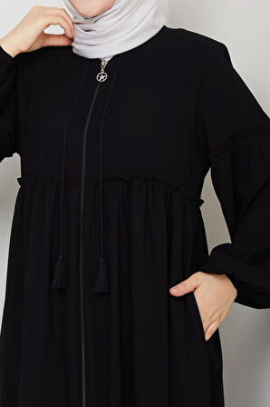 Gündelik Hac Ve Umrelik Büzgülü Bağcıklı Ferace