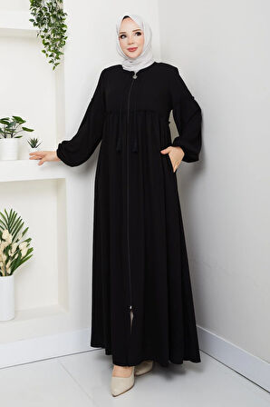 Gündelik Hac Ve Umrelik Büzgülü Bağcıklı Ferace