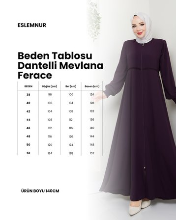 Gündelik Hac Ve Umrelik Mevlana Ortası Işlemeli Ferace