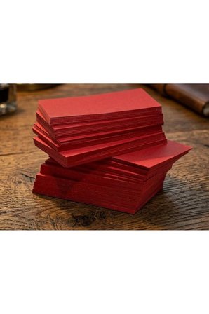 Kırmızı Boş Kelime Kartları Etiket 5X8cm 5 Adet Boş Kart Boş Kartvizit