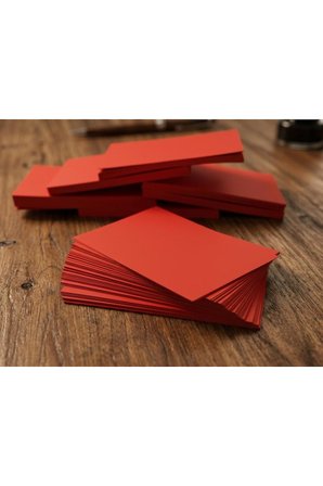 Kırmızı Boş Kelime Kartları Etiket 5X8cm 5 Adet Boş Kart Boş Kartvizit