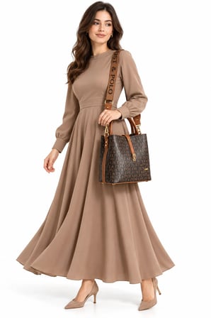 JUST POLO Kadın Kahve-Taba Ayarlanabilir Askılı El Ve Omuz Çantası -NB2055