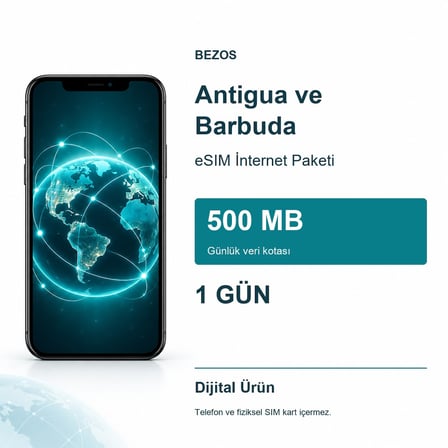 Antigua ve Barbuda eSIM İnternet Paketi Günlük 500 MB 1 Gün