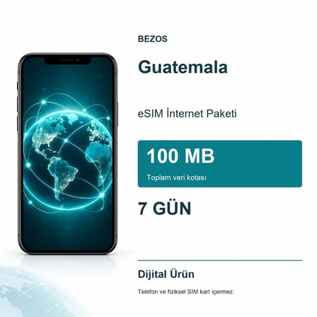 Guatemala eSIM İnternet Paketi 100 MB 7 Gün