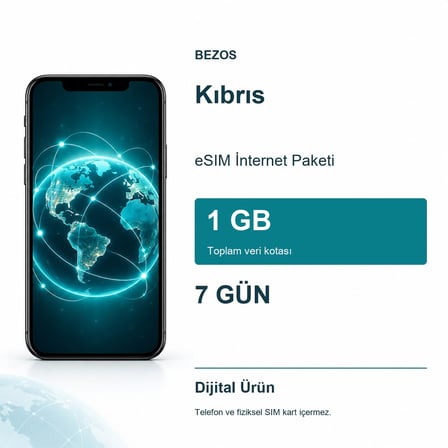 Kıbrıs eSIM İnternet Paketi 1 GB 7 Gün