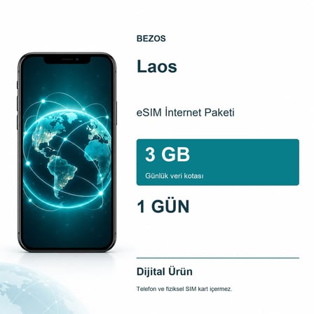 Laos eSIM İnternet Paketi Günlük 3 GB 1 Gün