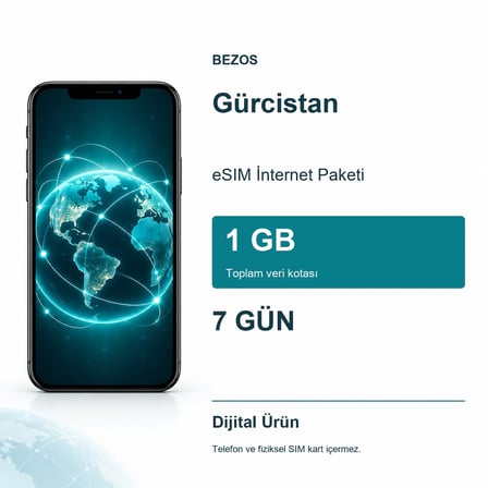 Gürcistan eSIM İnternet Paketi 1 GB 7 Gün