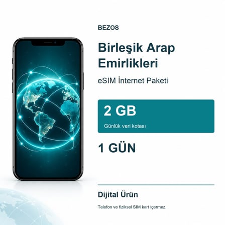 Birleşik Arap Emirlikleri eSIM İnternet Paketi Günlük 2 GB 1 Gün