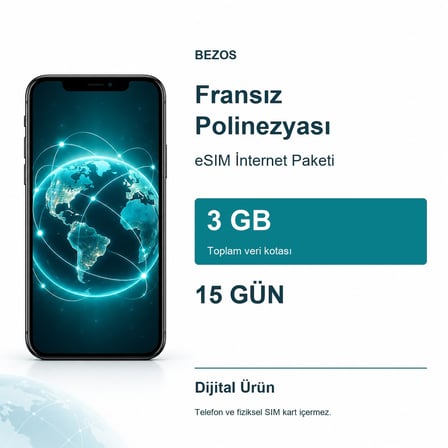 Fransız Polinezyası eSIM İnternet Paketi 3 GB 15 Gün