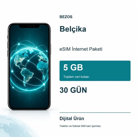 Belçika eSIM İnternet Paketi 5 GB 30 Gün