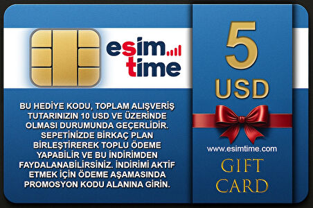 Esimtime 5 USD Dijital Hediye Kartı