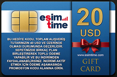 Esimtime 20 Usd Dijital Hediye Kartı