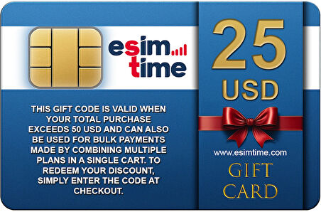 Esimtime 25 Usd Dijital Hediye Kartı