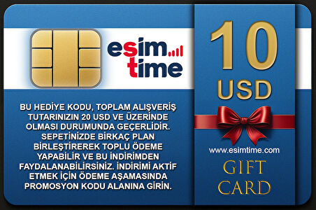 Esimtime 10 USD Dijital Hediye Kartı