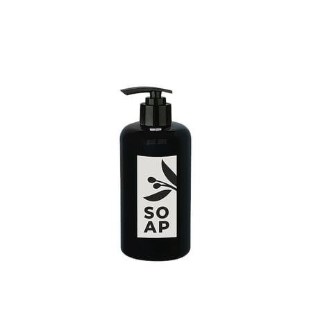 Sıvı Sabunluk Yuvarlak Plastik Pompalı 500 Ml - Siyah