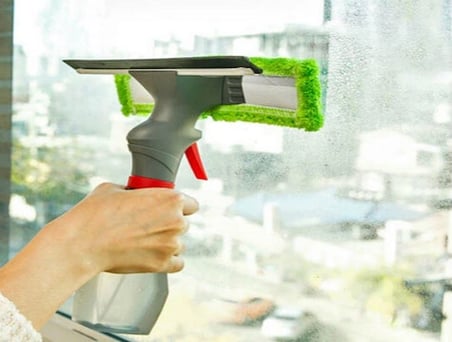 Spreyli Su Hazneli Mikro Fiber Cam Silme Mopu