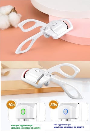 Silikon Uçlu Elektrikli Kirpik Kıvırıcı 2 Sıcaklık Modlu Usb Şarjlı Kolay Rimel Kirpik Bigudisi