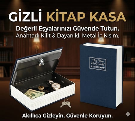 Kitap Görünümlü Gizli Kasa