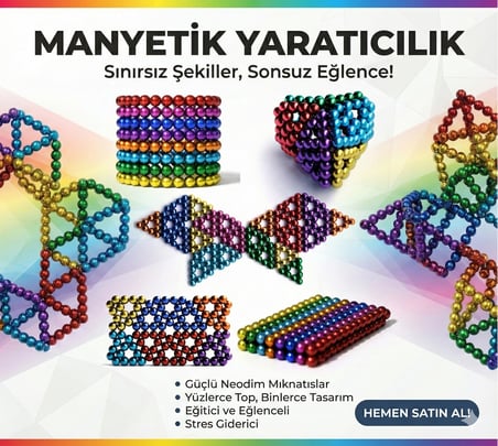 Sihirli Manyetik Toplar Dyum Mıknatıs Küp Bilye 216 Adet Cube Küp Dymium