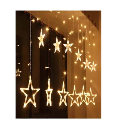 Yıldız Sarkıtlı Perde Led Aydınlatma - 3m Genişlik, 8 Modlu, Günışığı Renk,ev Süsleme Işığı