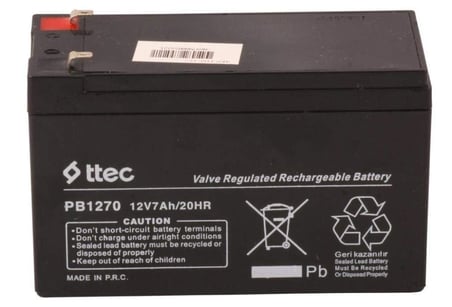 Ttec 12v 7 Ah Kuru Bakımsız Akü