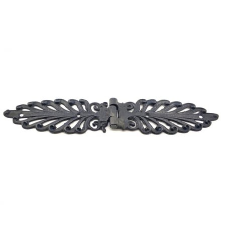 Antika Tarz Dekoratif Pirinç Yaprak Desenli Menteşe - 55x265 Mm, Oksit