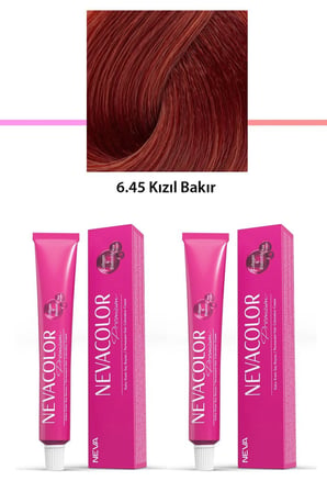 2 li Set Premium 6.45 Kızıl Bakır - Kalıcı Krem Saç Boyası 2 X 50 g Tüp