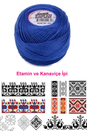 Kaplan Etamin Ve Kanaviçe İpi 8 No Kod/Renk: 204 - Royaleks
