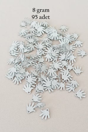Oya Abiye Bileklik Kolye Pleksi Metalik Plastik Pul Gümüş Renk 8 gram 95 adet - BNC519
