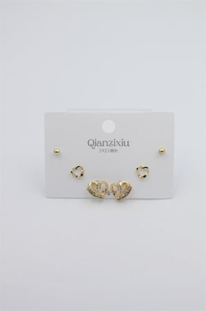 Çoklu Set Küpe - Altın