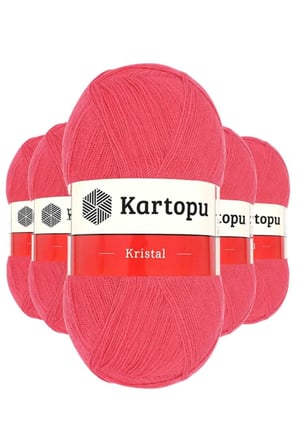 5 Adet Kristal Çift Katlı El Örgü Lif İpi Nar Çiçeği K812 - kartopu mudanis