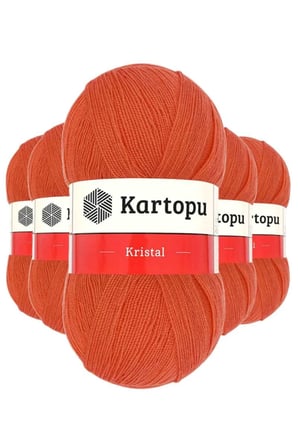 5 Adet Kristal Çift Katlı El Örgü Lif İpi Narenciye K1212 - kartopu mudanis