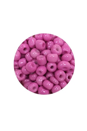 Dökme Cam Kum Boncuk Büyük Boy (6/0) 4 mm - 60 Gram - Koyu Pembe - BNC127