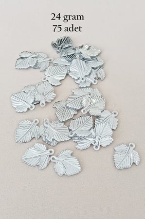 Oya Abiye Bileklik Kolye Pleksi Metalik Plastik Pul Gümüş Renk 24 gram 75 adet - BNC582