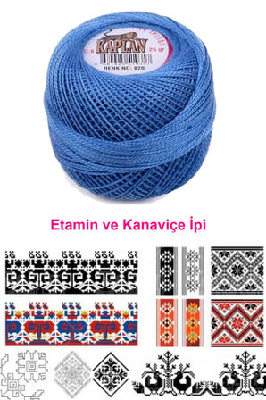 Kaplan Etamin Ve Kanaviçe İpi 8 No Kod/Renk: 820 - Royaleks