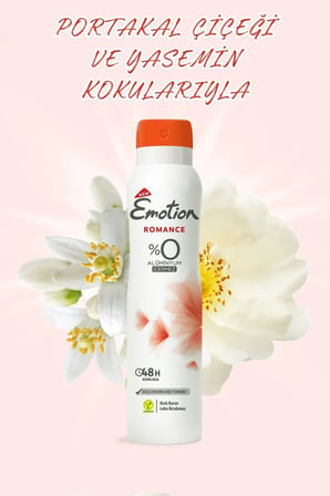 2 Adet Emotion Romance Kadın Vegan Deodorant 150 Ml Hızlı Kurur, Leke Bırakmaz