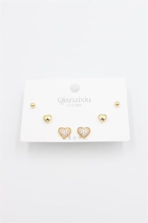 Çoklu Set Küpe - Altın