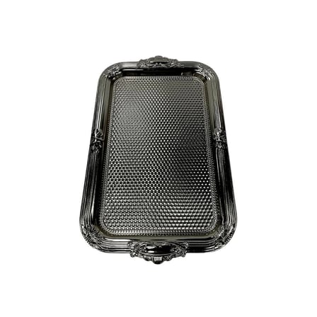 Gümüş Rengi Metal Dikdörtgen Tepsi