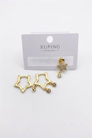 3'lü Xuping Küpe - Altın