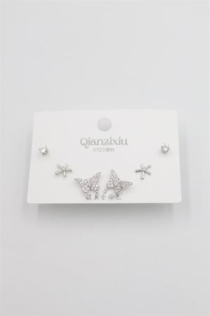 Çoklu Set Küpe - Gümüş