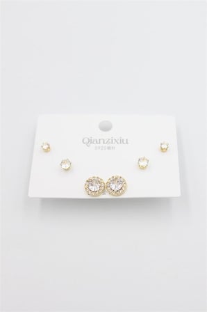 Çoklu Set Küpe - Altın